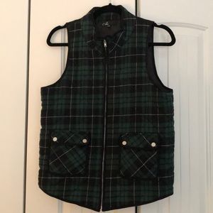 Plaid quilted vest
